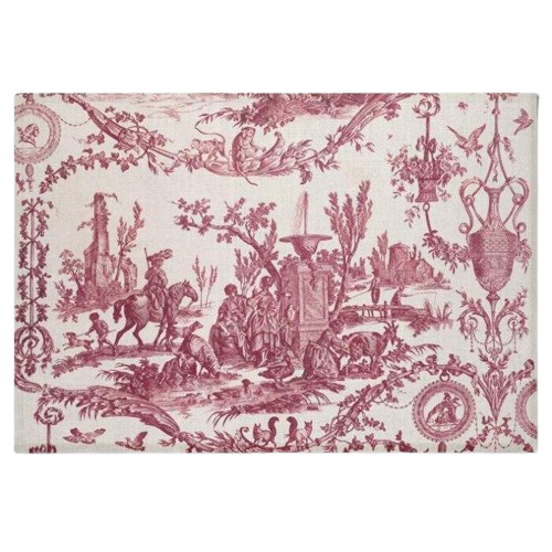 Burgundy Toile