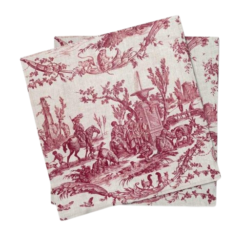 Burgundy Toile Napkins